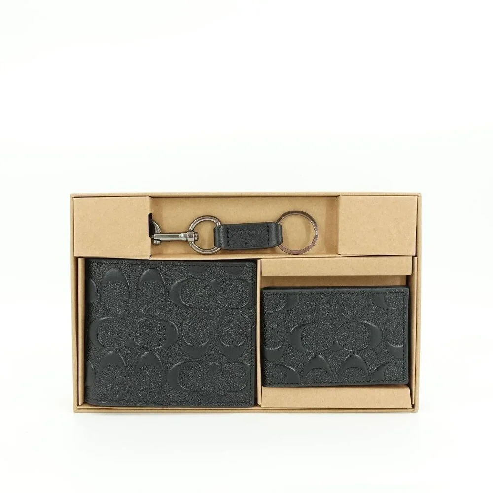 Coach Boxed 3 In 1 Wallet Gift Set Black OS - Picture 8 of 14